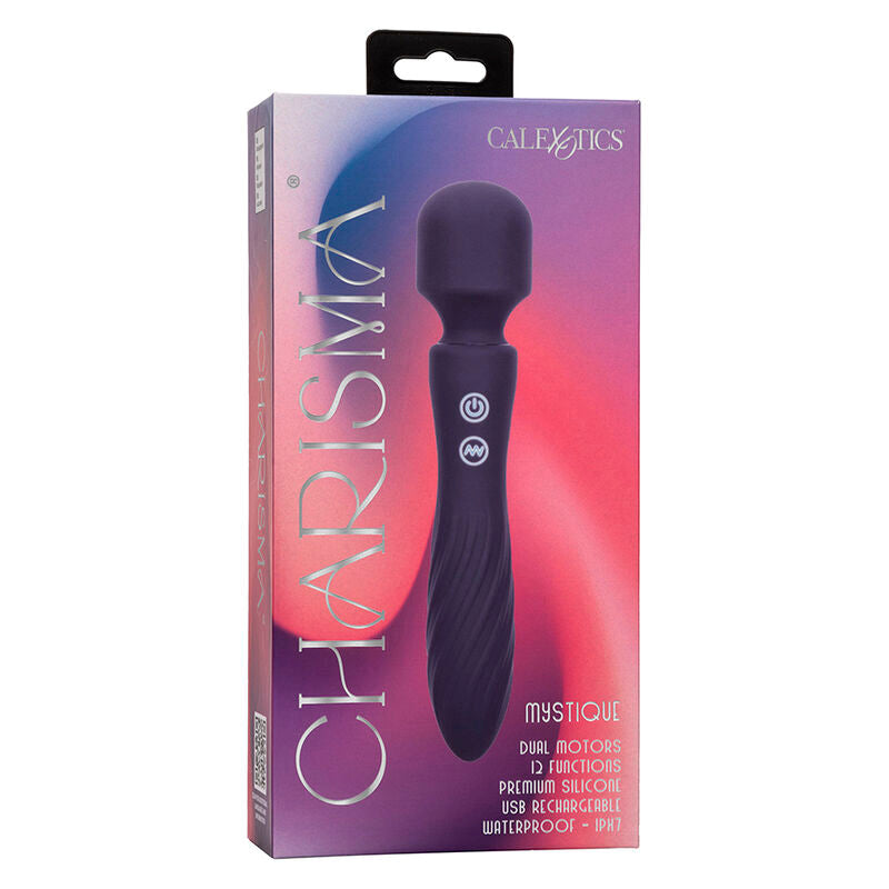 CALEXOTICS - CHARISMA MYSTIQUE MASAJEADOR DOBLE MOTOR 12 FUNCIONES 21,5 CM X 4,5 CM MORADO CALEXOTICS