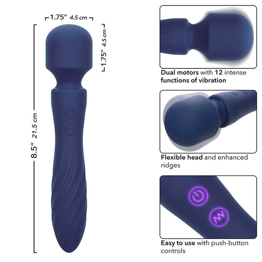 CALEXOTICS - CHARISMA MYSTIQUE MASAJEADOR DOBLE MOTOR 12 FUNCIONES 21,5 CM X 4,5 CM MORADO CALEXOTICS