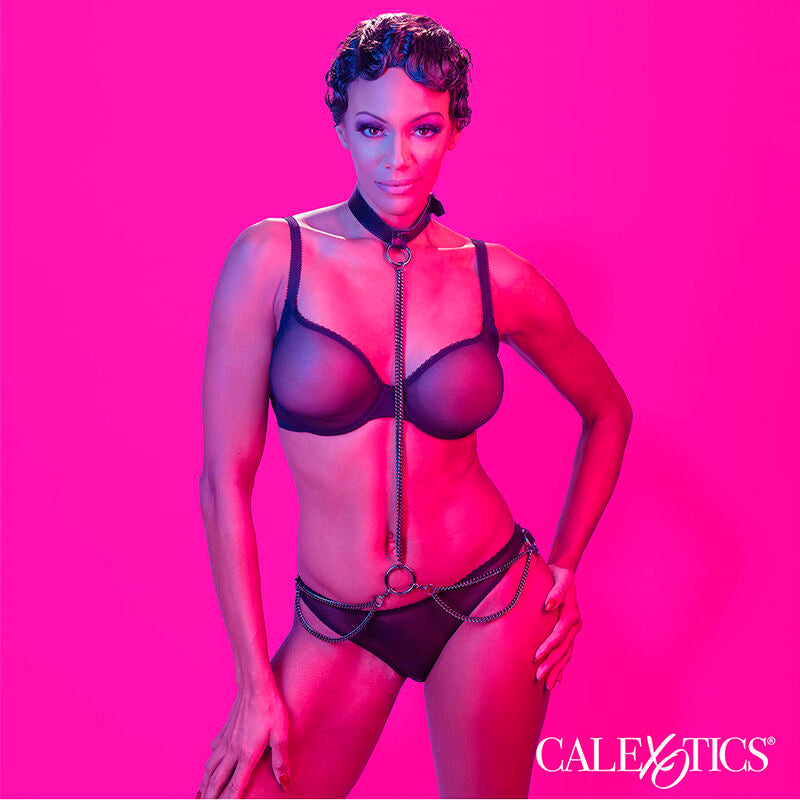CALEXOTICS - EUPHORIA COLLAR HALTER Y CORREA CON CADENA CALEXOTICS