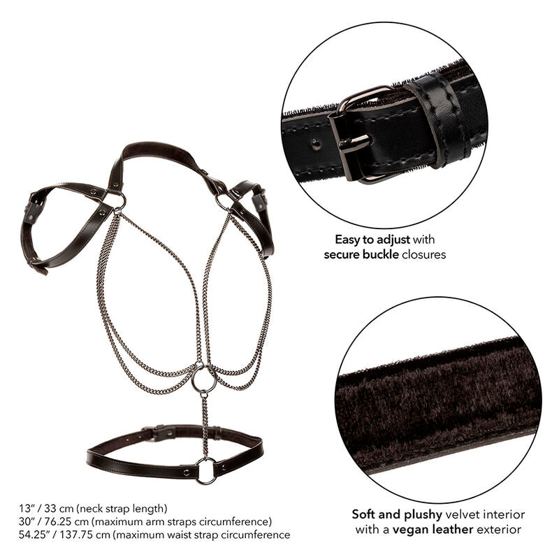 CALEXOTICS - EUPHORIA ARNÉS ESTILO CABESTRO CON MÚLTIPLES CADENAS PREMIUM TALLA PLUS CALEXOTICS