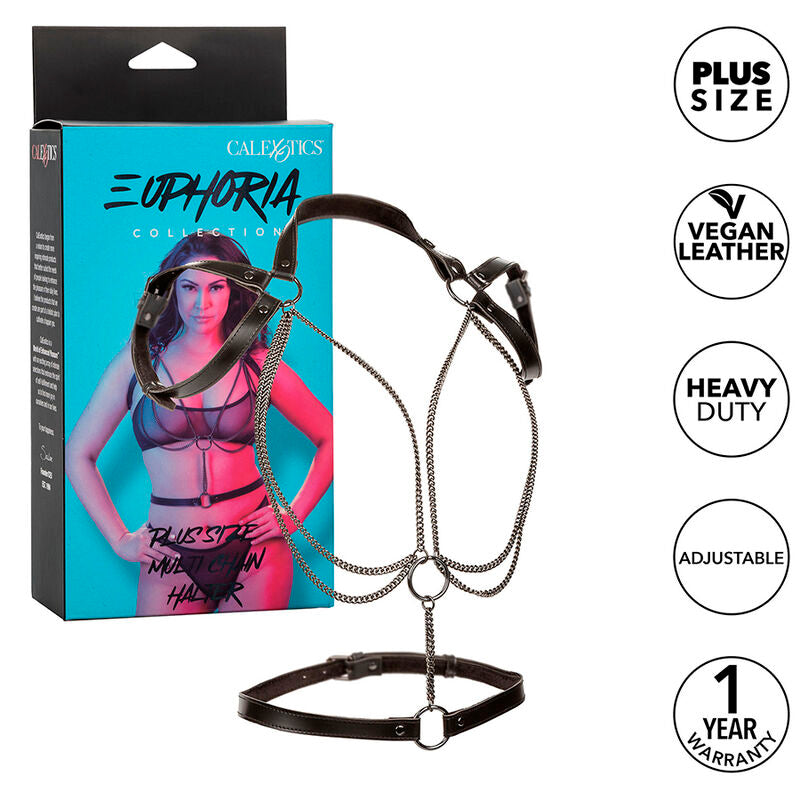 CALEXOTICS - EUPHORIA ARNÉS ESTILO CABESTRO CON MÚLTIPLES CADENAS PREMIUM TALLA PLUS CALEXOTICS
