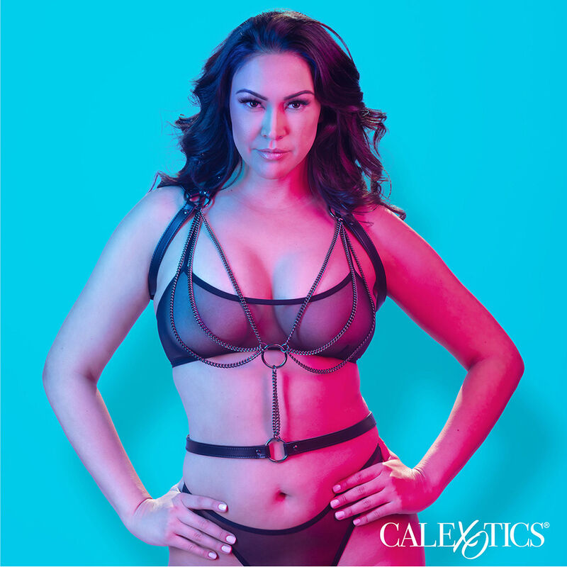 CALEXOTICS - EUPHORIA ARNÉS ESTILO CABESTRO CON MÚLTIPLES CADENAS PREMIUM TALLA PLUS CALEXOTICS