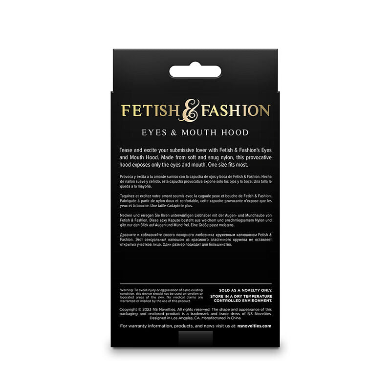 NS NOVELTIES - FETISH & FASHION PASAMONTAÑAS APERTURA DE OJOS Y BOCA NYLON NEGRO NS NOVELTIES