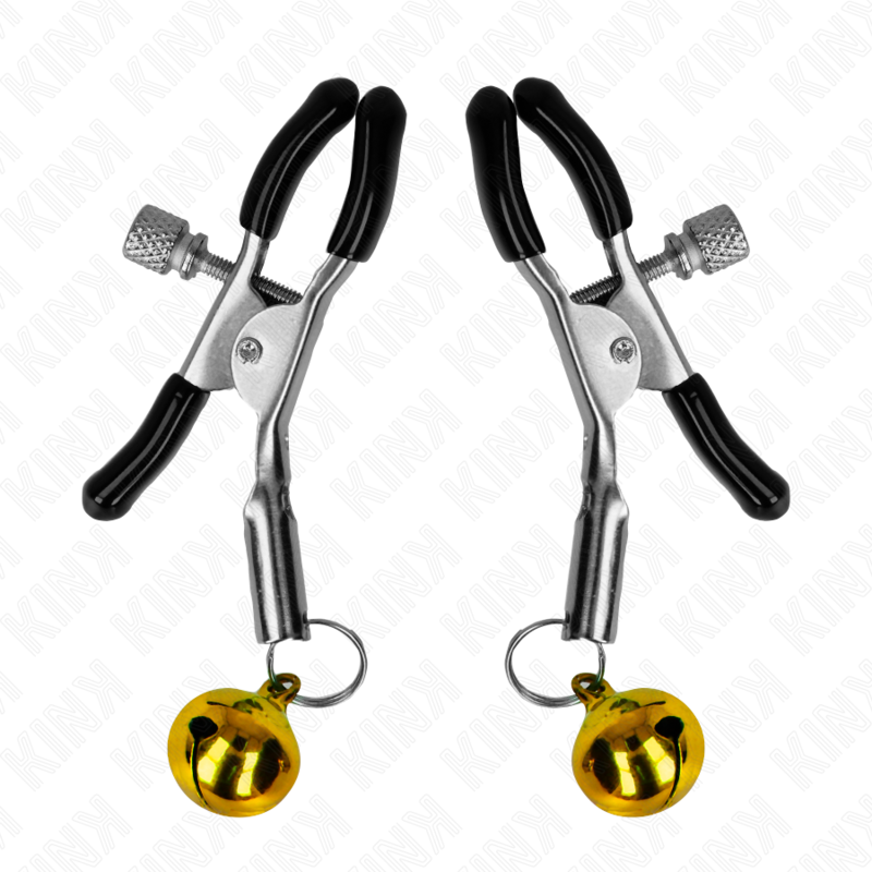 KINK - PINZAS PARA PEZONES CON CAMPANILLA DORADA 6 CM KINK NIPPLE GRIP