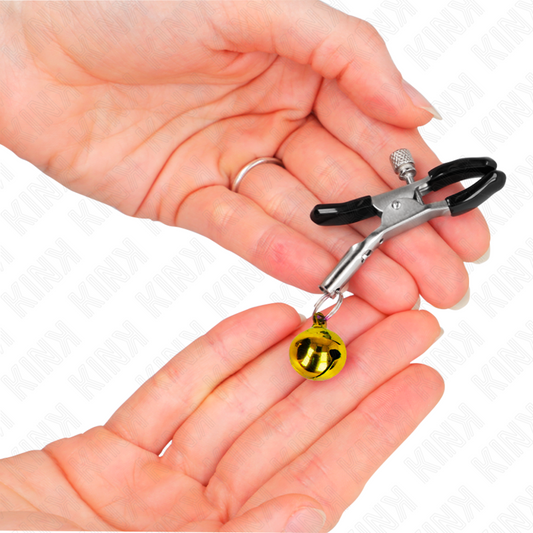 KINK - PINZAS PARA PEZONES CON CAMPANILLA DORADA 6 CM KINK NIPPLE GRIP
