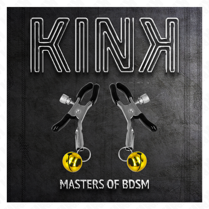 KINK - PINZAS PARA PEZONES CON CAMPANILLA DORADA 6 CM KINK NIPPLE GRIP