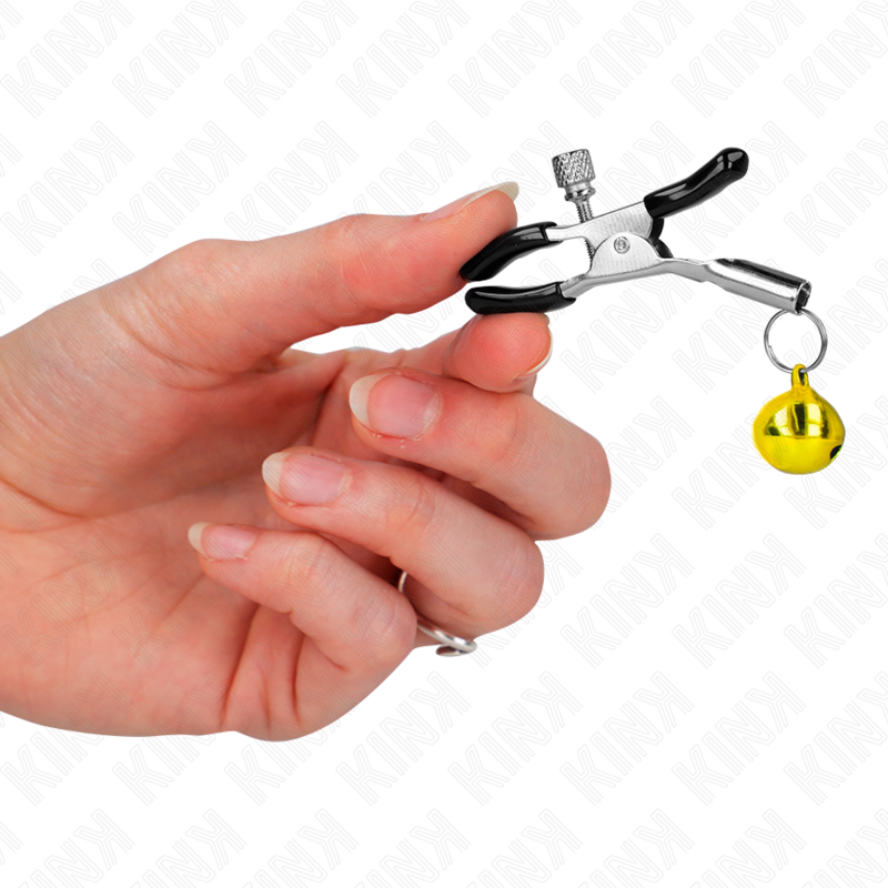 KINK - PINZAS PARA PEZONES CON CAMPANILLA DORADA 6 CM KINK NIPPLE GRIP