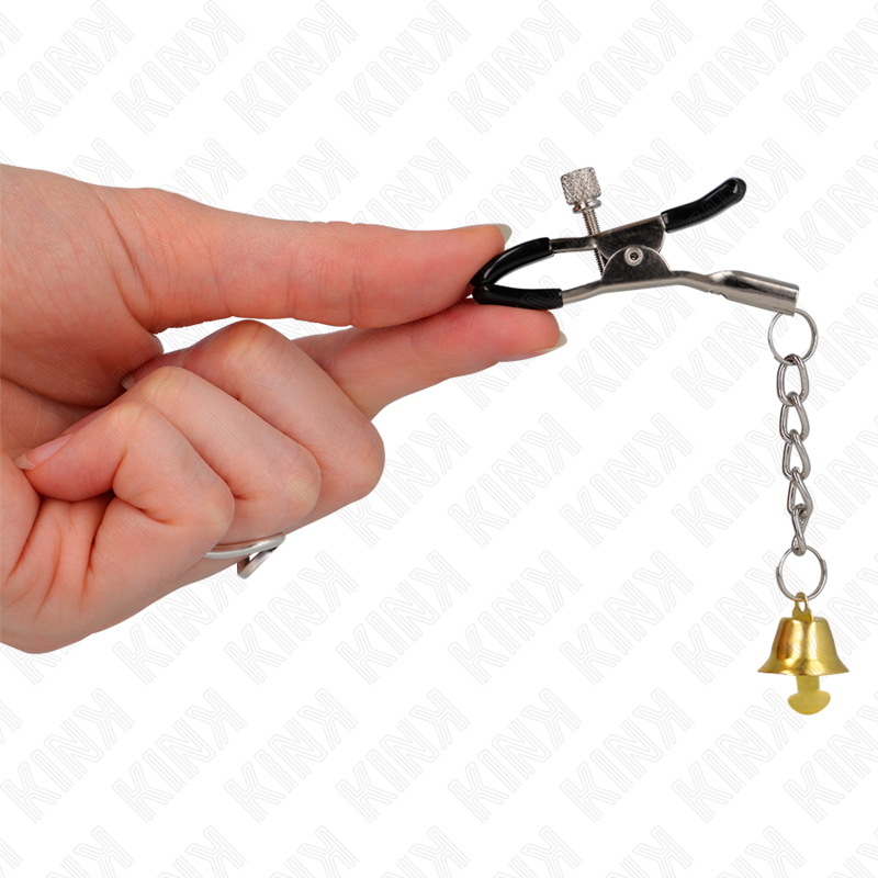 KINK - PINZAS PARA PEZONES CON COLGANTE DE CAMPANA DORADO 6 CM KINK NIPPLE GRIP