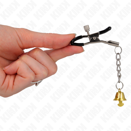 KINK - PINZAS PARA PEZONES CON COLGANTE DE CAMPANA DORADO 6 CM KINK NIPPLE GRIP