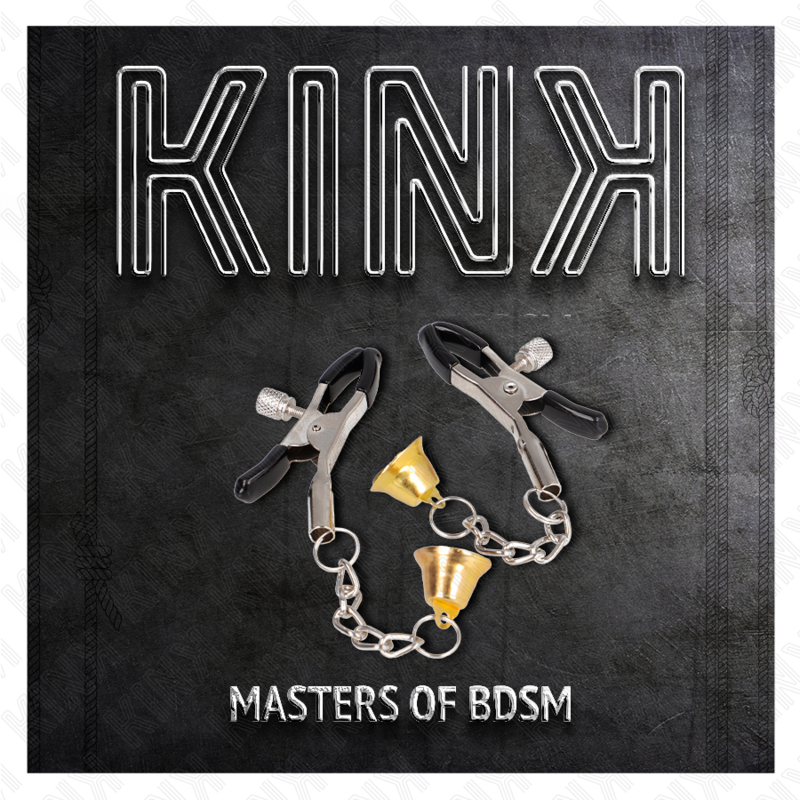 KINK - PINZAS PARA PEZONES CON COLGANTE DE CAMPANA DORADO 6 CM KINK NIPPLE GRIP