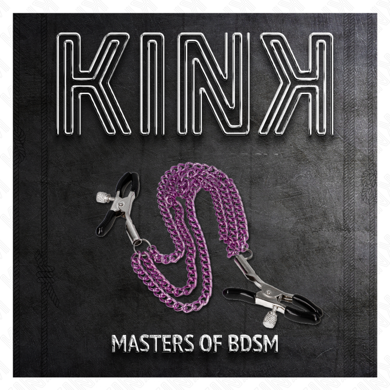 KINK - PINZAS PARA PEZONES CON TRIPLE CADENA VIOLETA 20/23/28 CM KINK NIPPLE GRIP