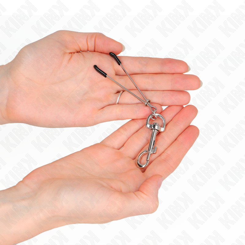 KINK - PINZAS PARA PEZONES FINA CON GANCHO PLATEADO 7 CM KINK NIPPLE GRIP