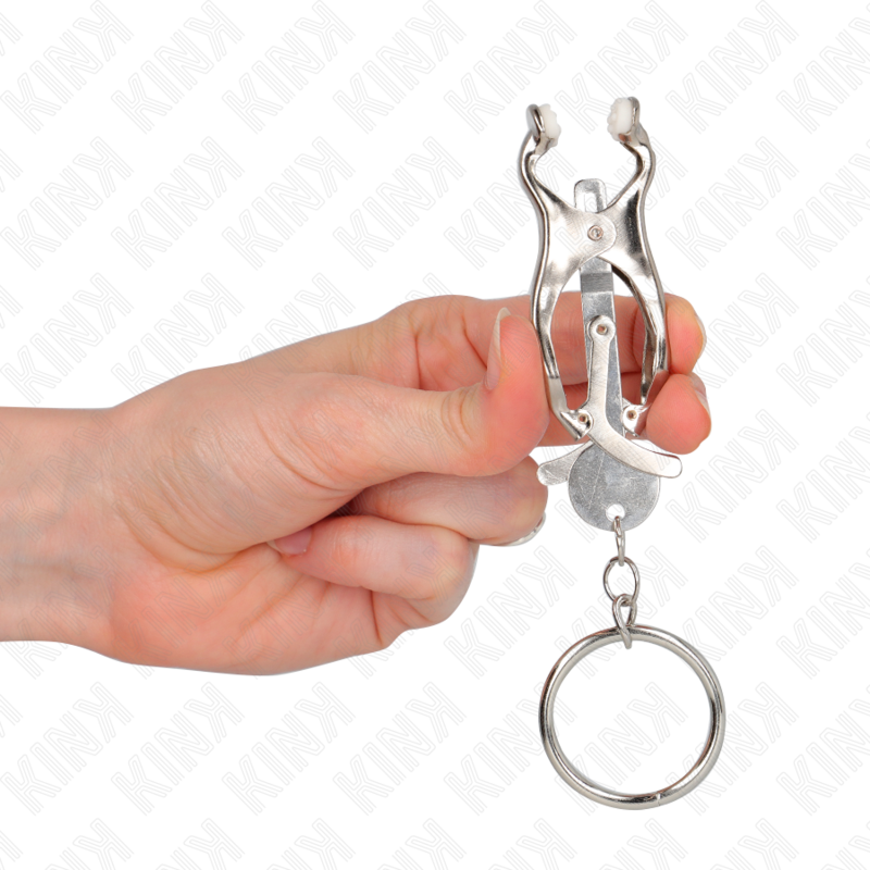 KINK - PINZAS PARA PEZONES ESTILO JAPONÉS CON AROS PLATEADO KINK NIPPLE GRIP