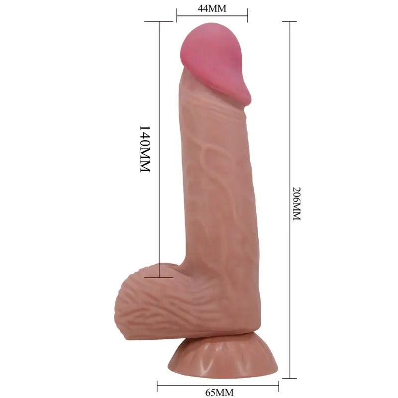 PRETTY LOVE - SLIDING SKIN SERIES DILDO REALÍSTICO CON VENTOSA PIEL DESLIZANTE MORENO 20.6 CM PRETTY LOVE HIGH GRADE