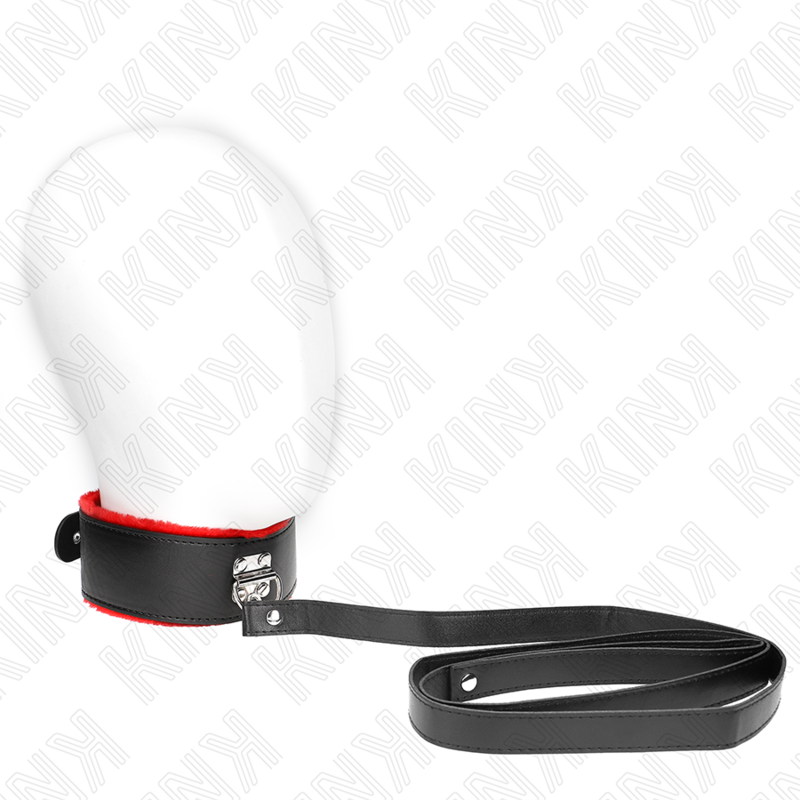 KINK - COLLAR CON CORREA 116 CM DE PIEL ROJO AJUSTABLE 40-48 CM X 6 CM KINK COLLAR & GAG