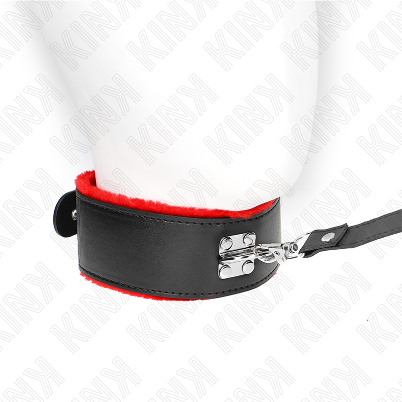 KINK - COLLAR CON CORREA 116 CM DE PIEL ROJO AJUSTABLE 40-48 CM X 6 CM KINK COLLAR & GAG