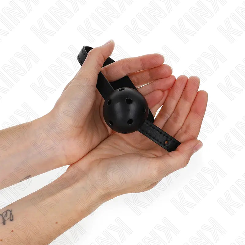 KINK - MORDAZA DE BOLA 4.5 CM TRANSPIRABLE SIMPLICITY NEGRO 62 x 1.5 CM KINK COLLAR & GAG