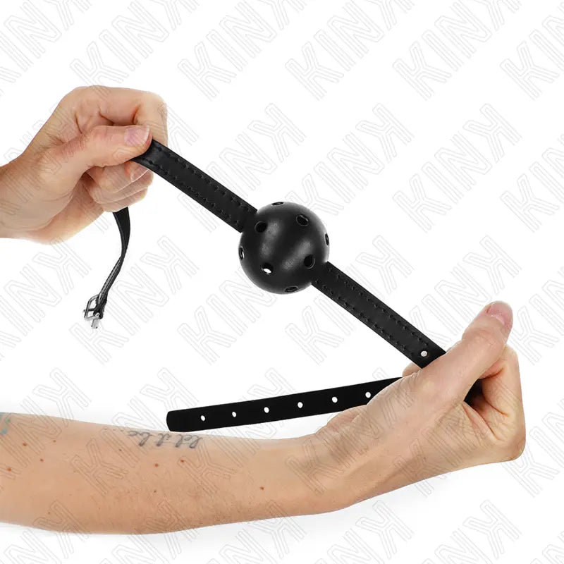 KINK - MORDAZA DE BOLA 4.5 CM TRANSPIRABLE SIMPLICITY NEGRO 62 x 1.5 CM KINK COLLAR & GAG