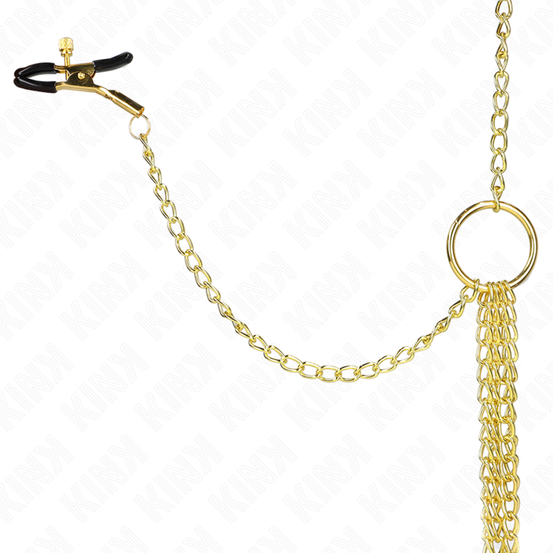 KINK - PINZAS PARA PEZONES Y CLÍTORIS 4 ENGANCHES AJUSTABLE DORADO KINK NIPPLE GRIP