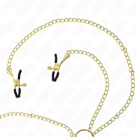 KINK - PINZAS PARA PEZONES Y CLÍTORIS 4 ENGANCHES AJUSTABLE DORADO KINK NIPPLE GRIP