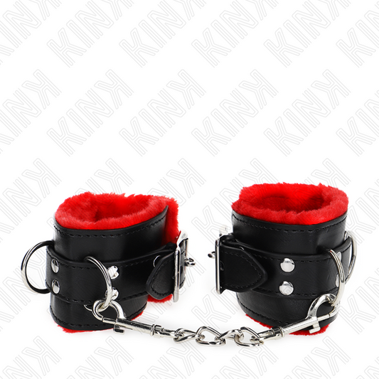 KINK - MUÑEQUERAS FORRADAS CON AGUJEROS CUADRADOS ROJO Y CORREA NEGRO AJUSTABLE 17-29 CM X 6 CM KINK WRIST RESTRAINT