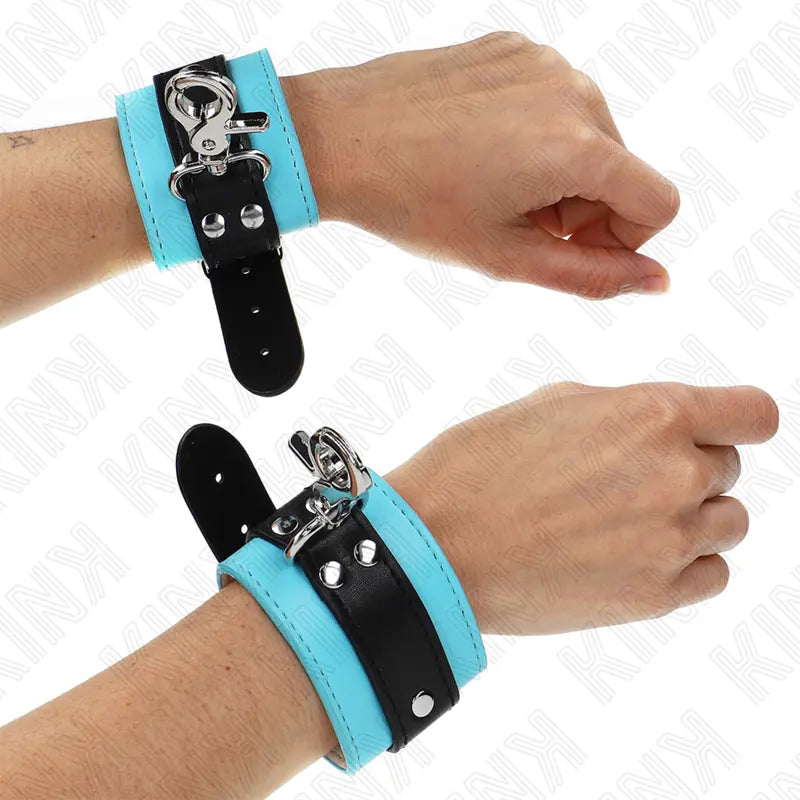 KINK - MUÑEQUERAS CON CIERRE PREMIUM NEGRO / AZUL AJUSTABLE 21-28 CM X 5.5 CM KINK WRIST RESTRAINT