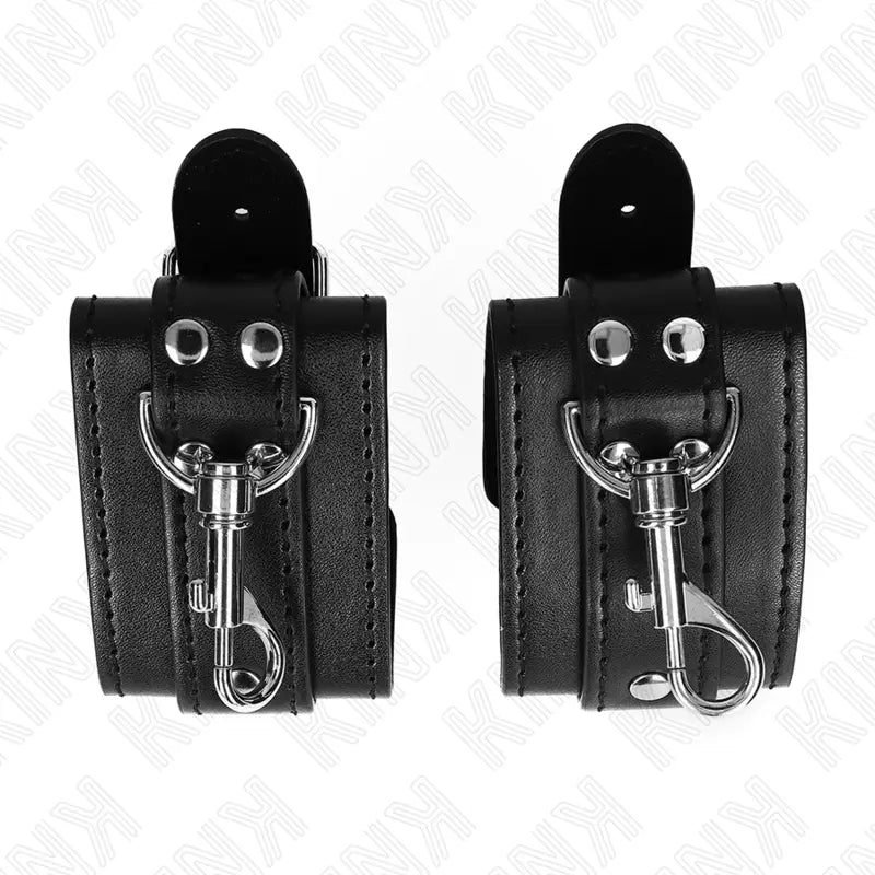 KINK - MUÑEQUERAS ESTILO MAZMORRA CON CERRADURA NEGRO AJUSTABLE 21-28 CM X 5.5 CM KINK WRIST RESTRAINT