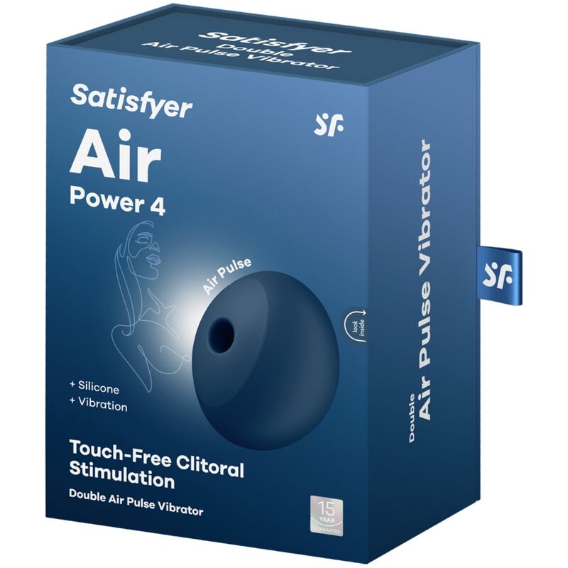 SATISFYER - AIR POWER 4 ESTIMULADOR & VIBRADOR 12 VIBRACIONES AZUL SATISFYER AIR PULSE