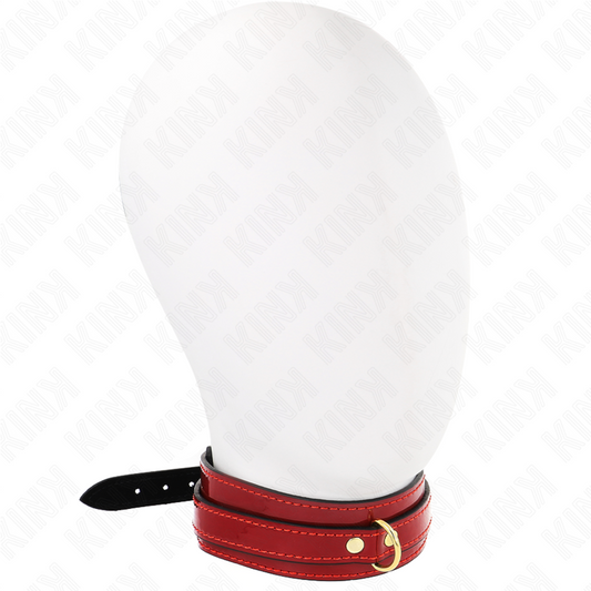 KINK - COLLAR AJUSTABLE ROJO VINO DETALLES DORADOS 29-42.5 CM X 4 CM KINK COLLAR & GAG