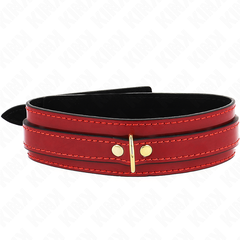 KINK - COLLAR AJUSTABLE ROJO VINO DETALLES DORADOS 29-42.5 CM X 4 CM KINK COLLAR & GAG