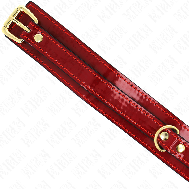KINK - COLLAR AJUSTABLE ROJO VINO DETALLES DORADOS 29-42.5 CM X 4 CM KINK COLLAR & GAG
