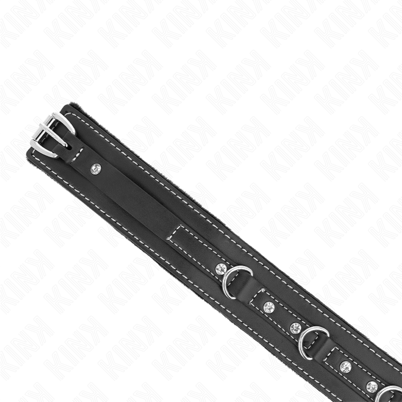 KINK - COLLAR CON CORREA 105 CM DE PIEL DE PVC REMACHE DE DIAMANTES DE IMITACIÓN 41.5 X 4 CM KINK COLLAR & GAG