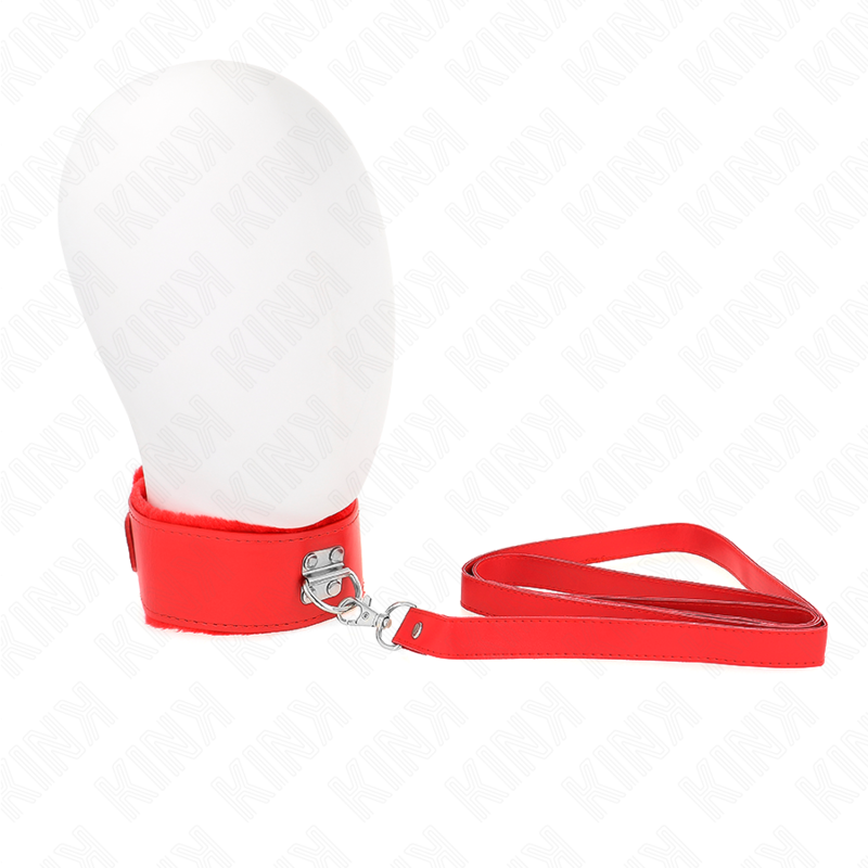 KINK - COLLAR CON CORREA 116 CM CON TACHUELAS PLATEADAS MODELO 4 ROJO AJUSTABLE 40-48 CM X 6 CM KINK COLLAR & GAG