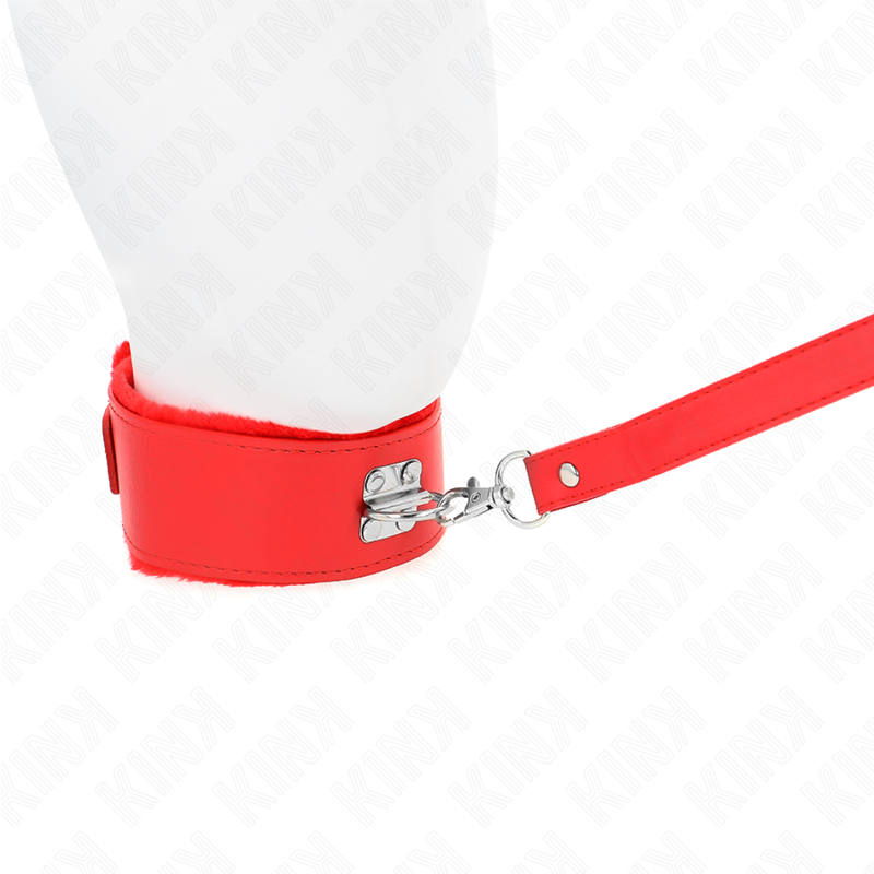 KINK - COLLAR CON CORREA 116 CM CON TACHUELAS PLATEADAS MODELO 4 ROJO AJUSTABLE 40-48 CM X 6 CM KINK COLLAR & GAG