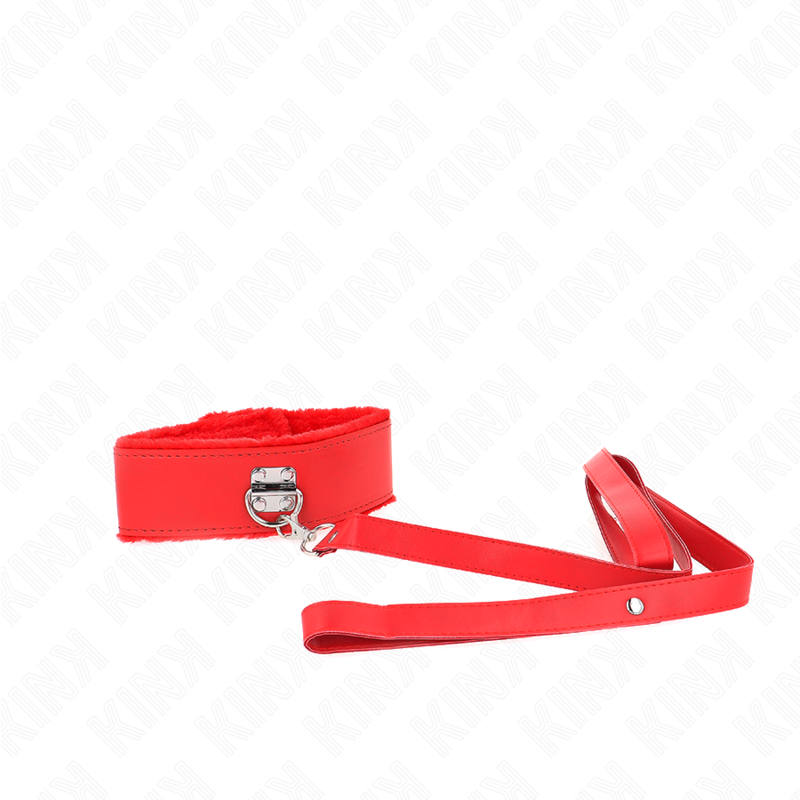 KINK - COLLAR CON CORREA 116 CM CON TACHUELAS PLATEADAS MODELO 4 ROJO AJUSTABLE 40-48 CM X 6 CM KINK COLLAR & GAG