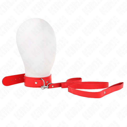 KINK - COLLAR CON CORREA 116 CM FINO ROJO AJUSTABLE 32-50 CM X 8 CM KINK COLLAR & GAG