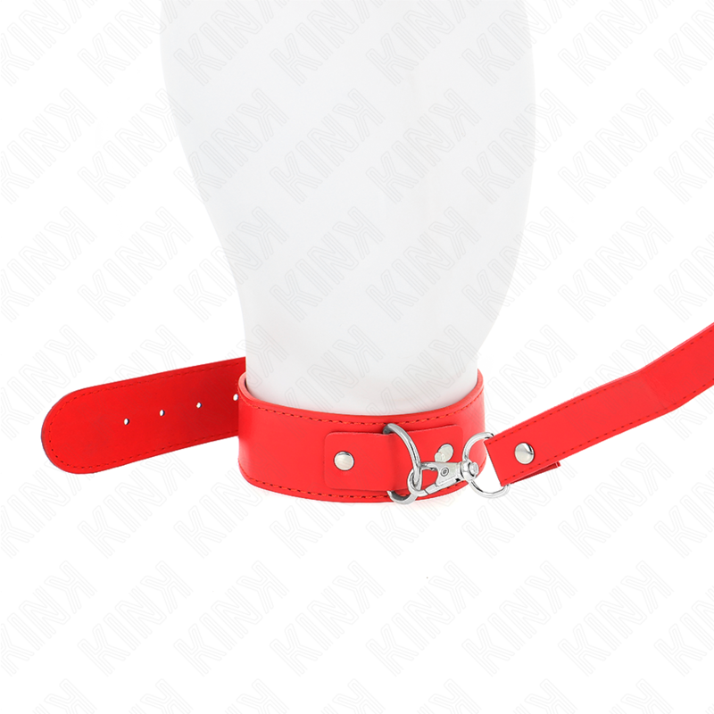 KINK - COLLAR CON CORREA 116 CM FINO ROJO AJUSTABLE 32-50 CM X 8 CM KINK COLLAR & GAG