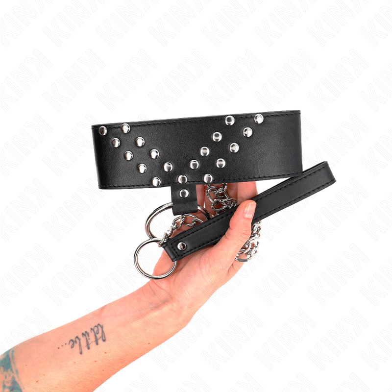 KINK - COLLAR CON CORREA 65 CM CON REMACHE EN V AJUSTABLE 36-43 CM X 5 CM KINK COLLAR & GAG