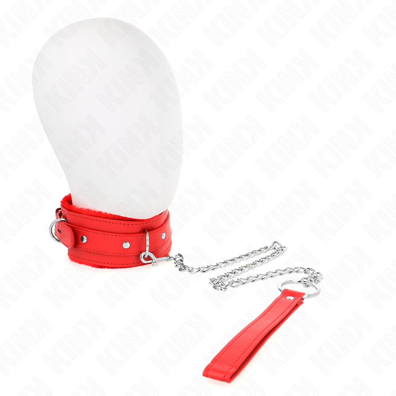 KINK - COLLAR CON CORREA 65 CM CON RESTRICCIONES ROJO AJUSTABLE 36-42 CM X 5.5 CM KINK COLLAR & GAG
