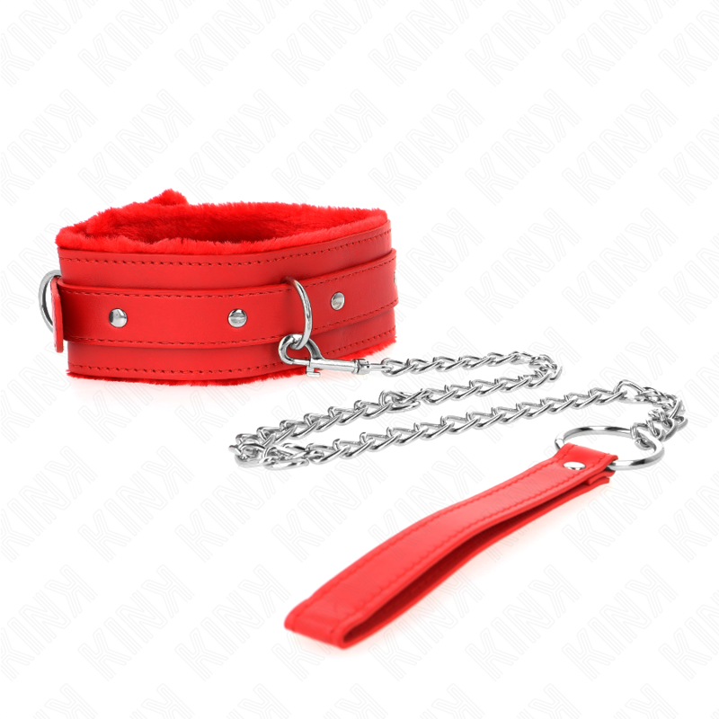 KINK - COLLAR CON CORREA 65 CM CON RESTRICCIONES ROJO AJUSTABLE 36-42 CM X 5.5 CM KINK COLLAR & GAG