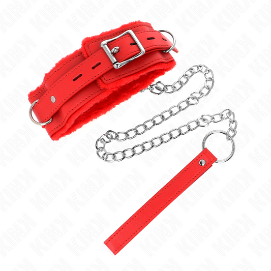 KINK - COLLAR CON CORREA 65 CM CON RESTRICCIONES ROJO AJUSTABLE 36-42 CM X 5.5 CM KINK COLLAR & GAG