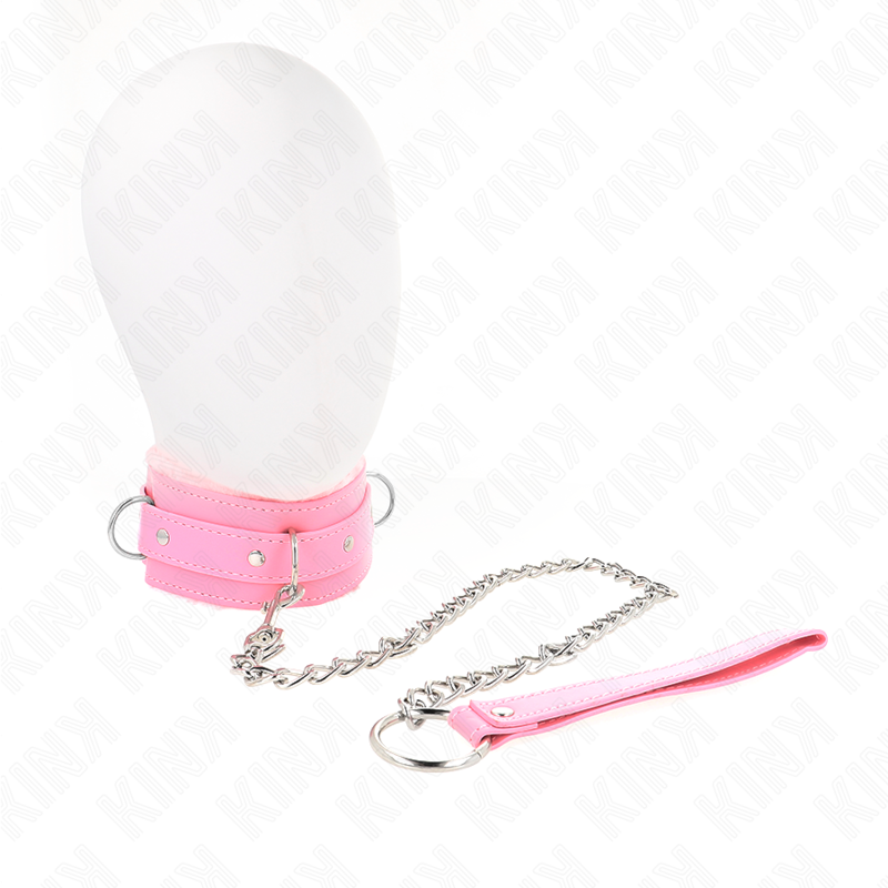 KINK - COLLAR CON CORREA 65 CM CON RESTRICCIONES ROSA AJUSTABLE 36-42 CM X 5.5 CM KINK COLLAR & GAG