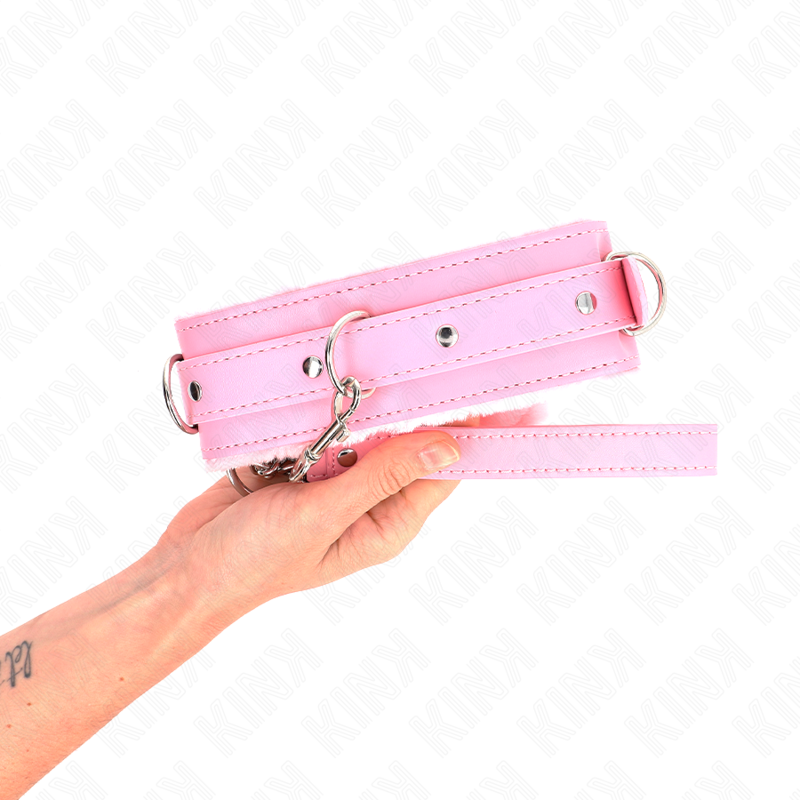 KINK - COLLAR CON CORREA 65 CM CON RESTRICCIONES ROSA AJUSTABLE 36-42 CM X 5.5 CM KINK COLLAR & GAG