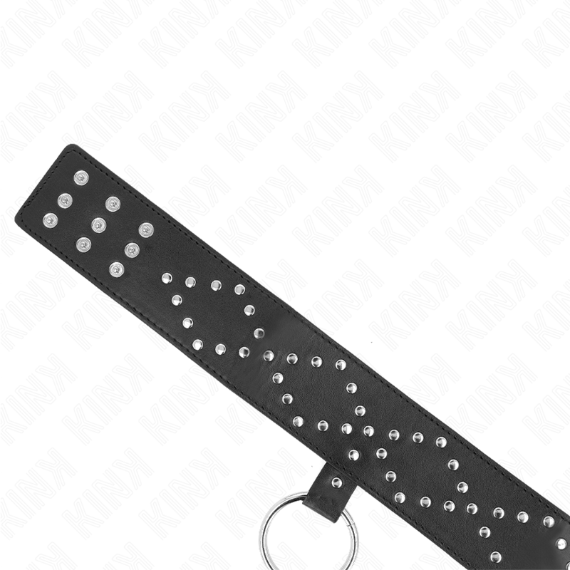 KINK - COLLAR CON CORREA 65 CM CON TACHUELAS PLATEADAS MODELO 3 AJUSTABLE 36-43 CM X 5 CM KINK COLLAR & GAG