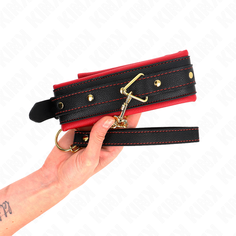 KINK - COLLAR CON CORREA DE TEJIDO LISO AJUSTABLE 33-48 CM X 5.7 CM KINK COLLAR & GAG