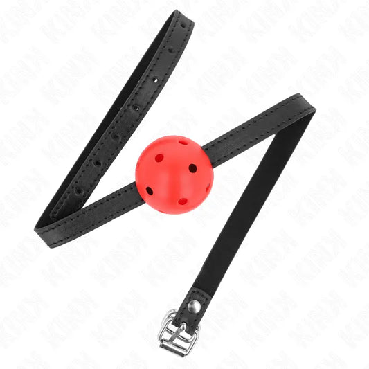 KINK - MORDAZA DE BOLA 4.5 CM TRANSPIRABLE SIMPLICITY ROJO 62 x 1.5 CM KINK COLLAR & GAG