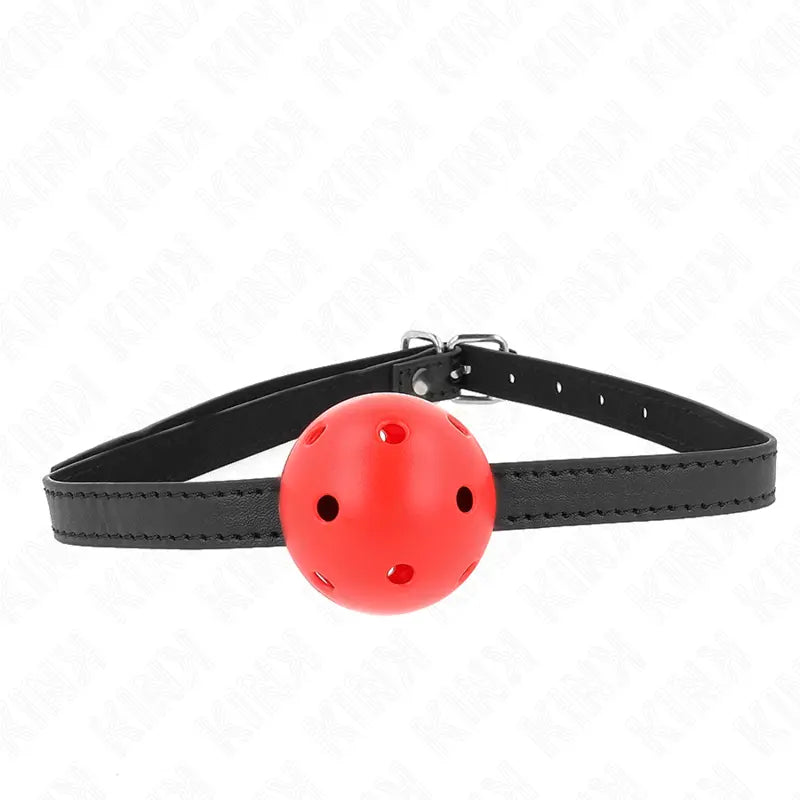 KINK - MORDAZA DE BOLA 4.5 CM TRANSPIRABLE SIMPLICITY ROJO 62 x 1.5 CM KINK COLLAR & GAG