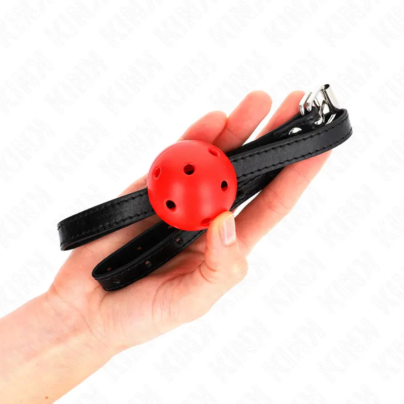 KINK - MORDAZA DE BOLA 4.5 CM TRANSPIRABLE SIMPLICITY ROJO 62 x 1.5 CM KINK COLLAR & GAG