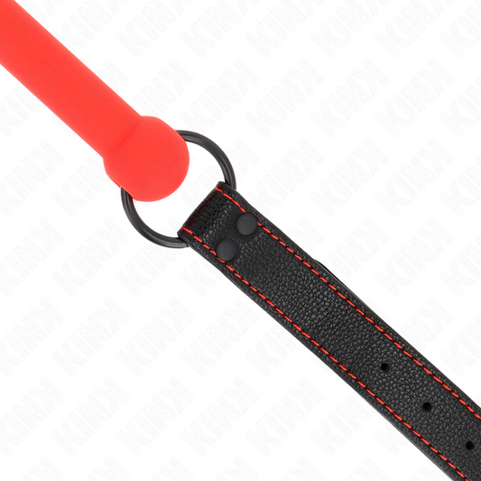 KINK - MORDAZA FORMA DE HUESO CON CORREA POLIPIEL ROJO AJUSTABLE 41-57 CM KINK COLLAR & GAG