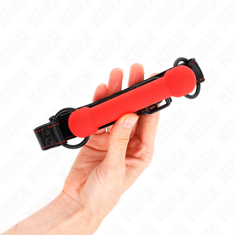 KINK - MORDAZA FORMA DE HUESO CON CORREA POLIPIEL ROJO AJUSTABLE 41-57 CM KINK COLLAR & GAG